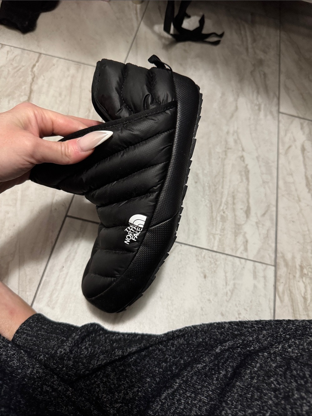 The North Face Black Quilted Slip-On Puffer Mule